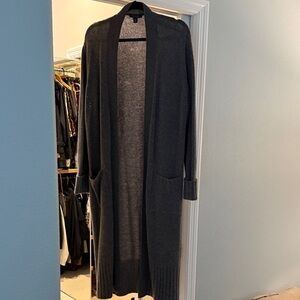 Saks Fifth Avenue Cashmere Charcoal Open Cardigan